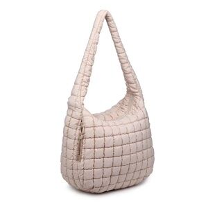 743.SOL AND SELENE Revive quilted carryall bag tote puffer hobo in Cream NWT $90